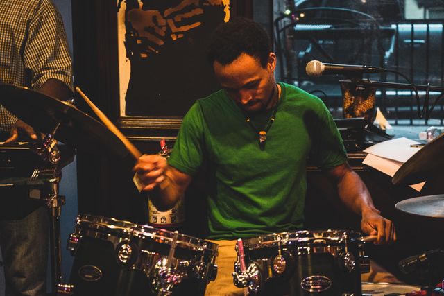 George on drums